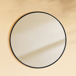 TEHOME Korra Black Modern Round Wall Mirrors Front View