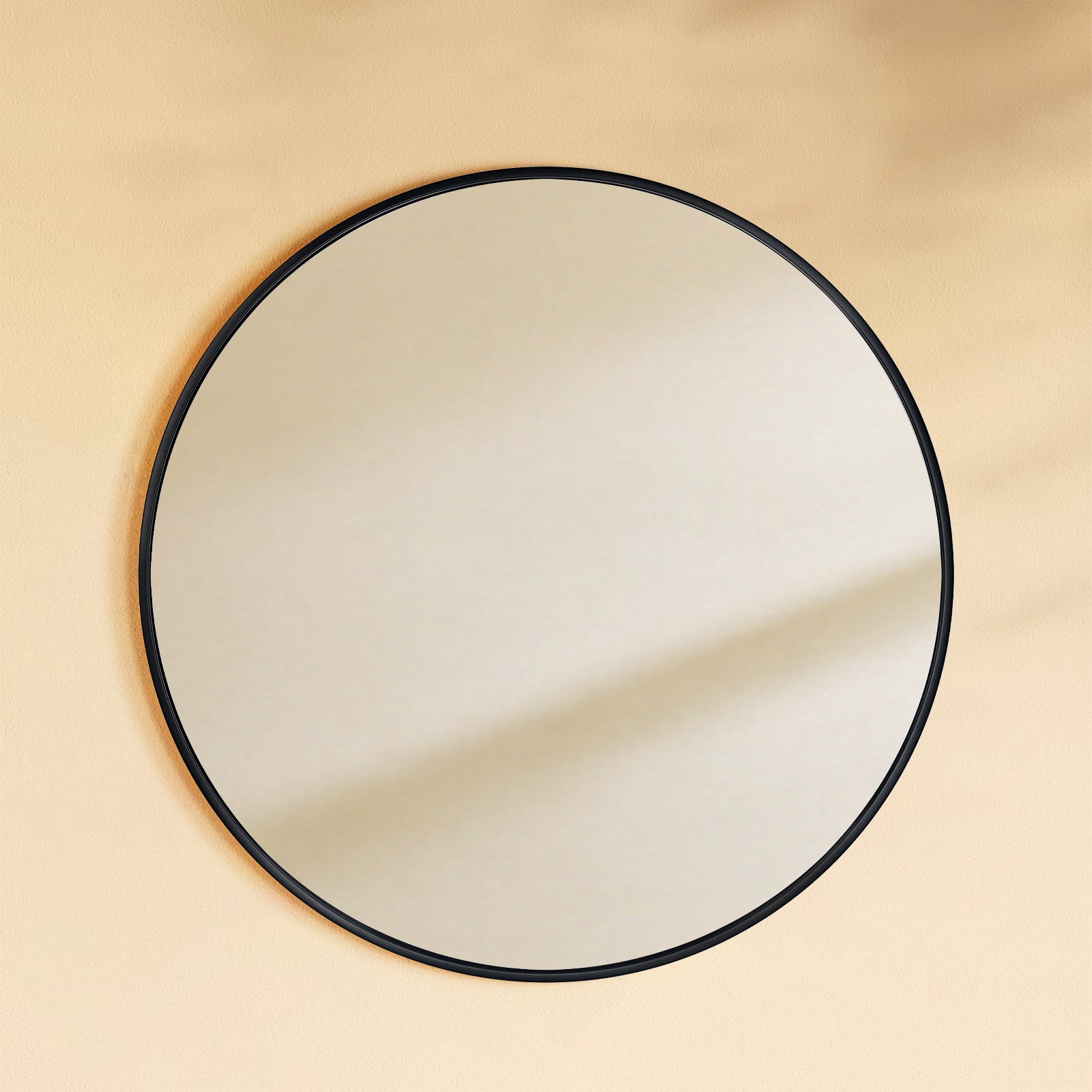 TEHOME Korra Black Modern Round Wall Mirrors Front View