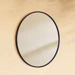 TEHOME Korra Black Modern Round Wall Mirrors Side View
