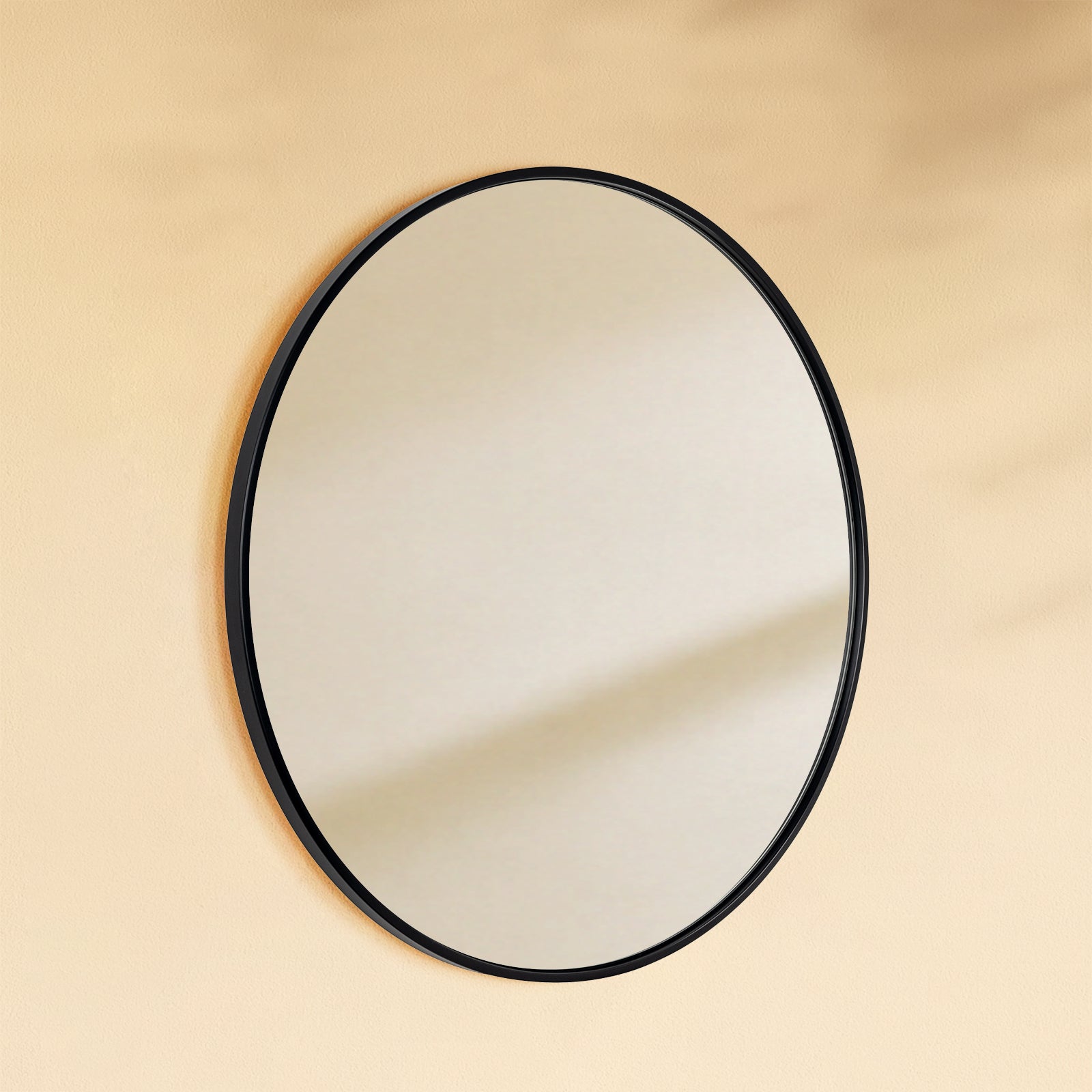 TEHOME Korra Black Modern Round Wall Mirrors Side View