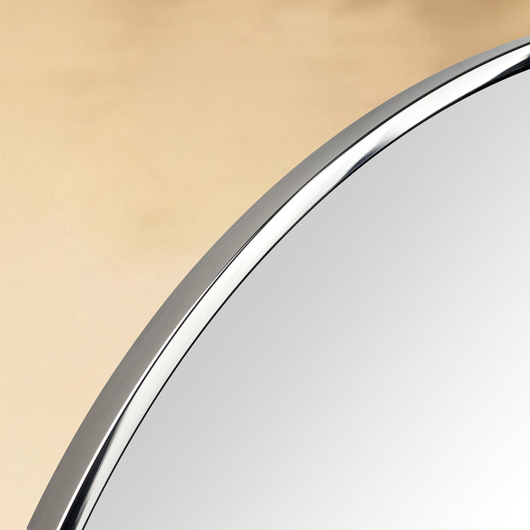 TEHOME Korra Polished Nickel Modern Round Wall Mirror Detail View
