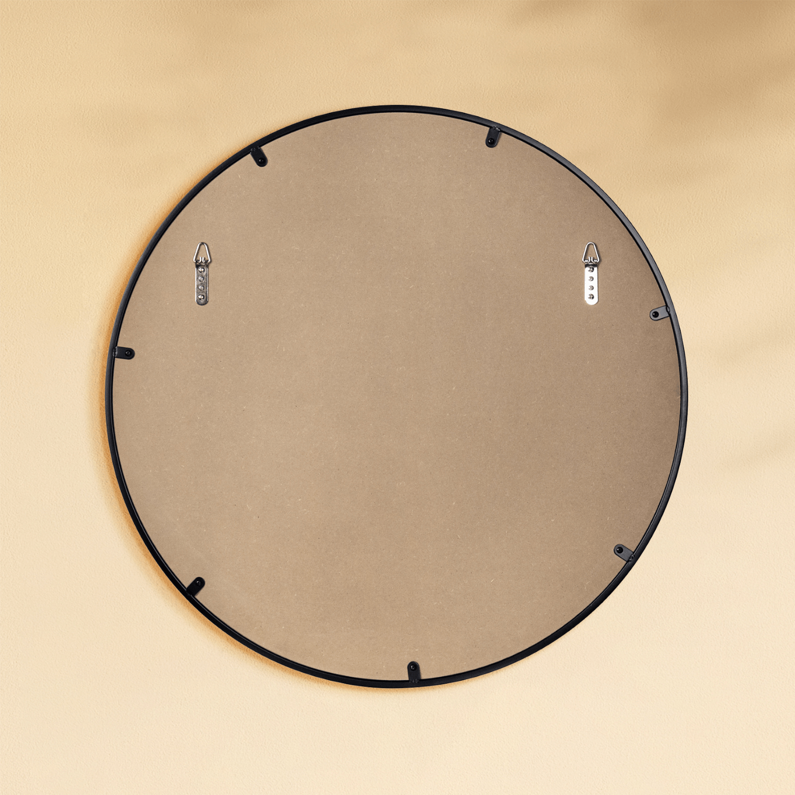 Korra Modern Round Wall Mirrors GC-JL0005 Black 30"Dia TEHOME