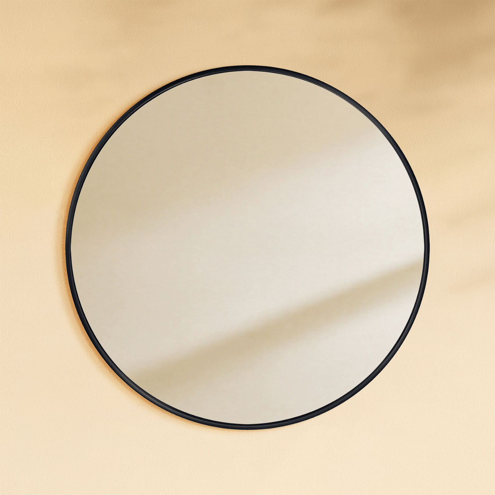 Korra Modern Round Wall Mirrors GC-JL0005 Black 30"Dia TEHOME