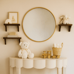 Korra Modern Round Wall Mirrors GC-JL0007 Brushed Gold 30"Dia TEHOME