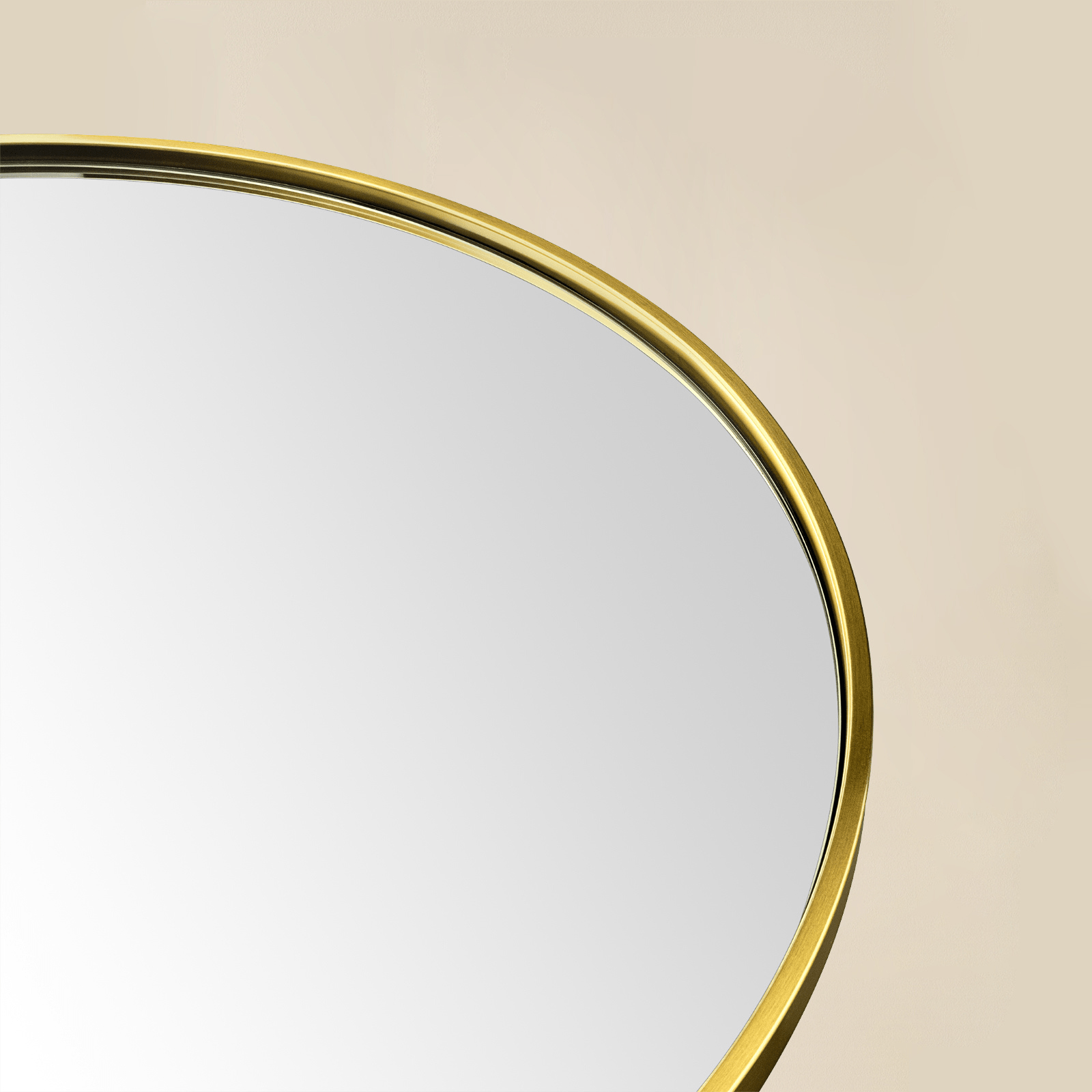 Korra Modern Round Wall Mirrors GC-JL0007 Brushed Gold 30"Dia TEHOME