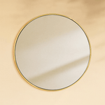 Korra Modern Round Wall Mirrors GC-JL0007 Brushed Gold 30"Dia TEHOME