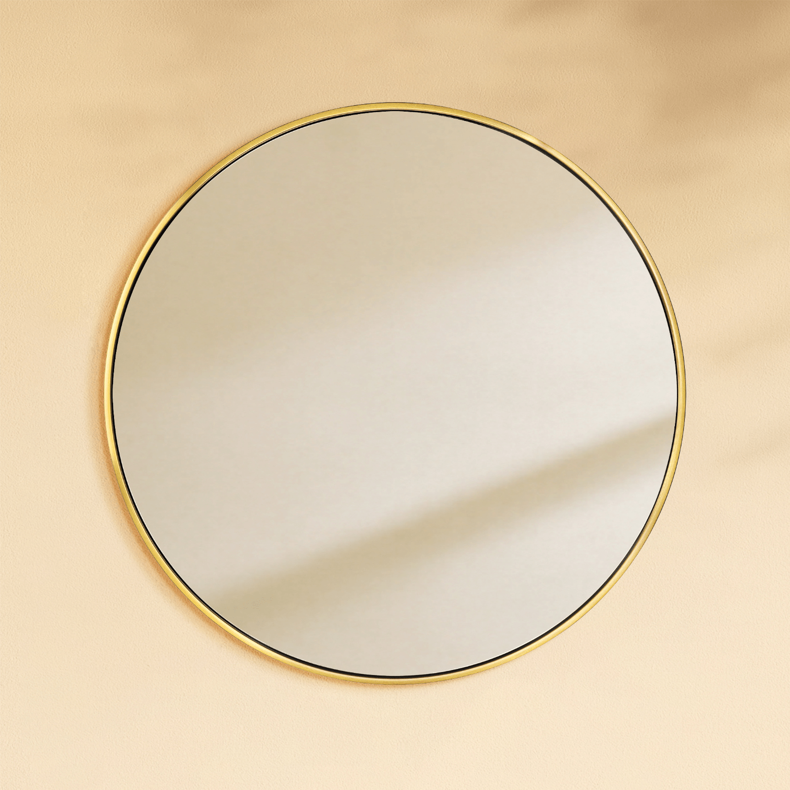 Korra Modern Round Wall Mirrors GC-JL0007 Brushed Gold 30"Dia TEHOME