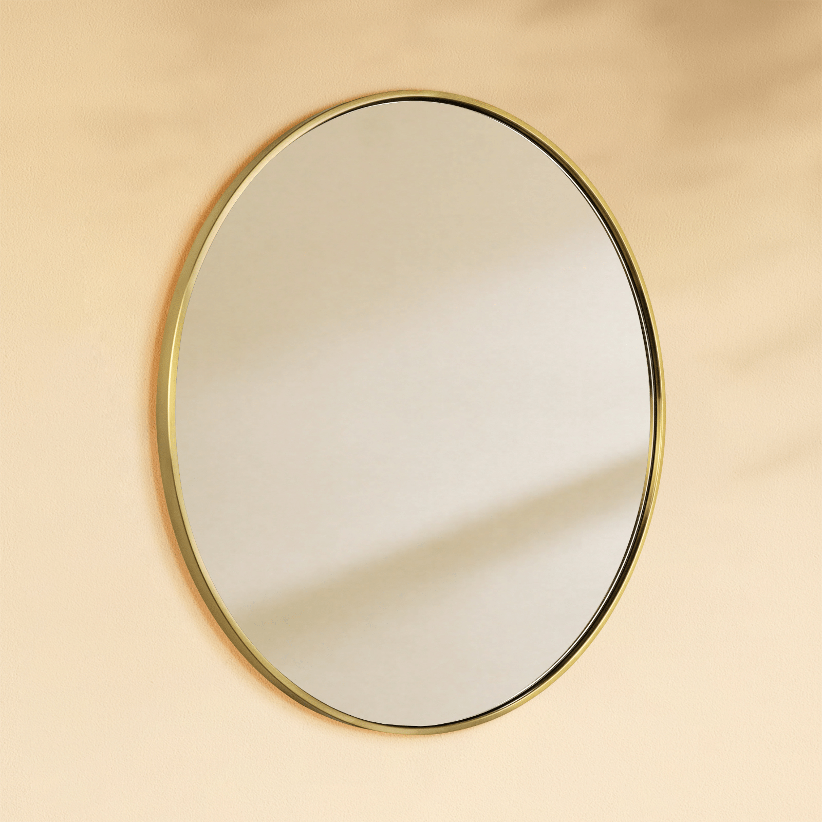 Korra Modern Round Wall Mirrors GC-JL0007 Brushed Gold 30"Dia TEHOME