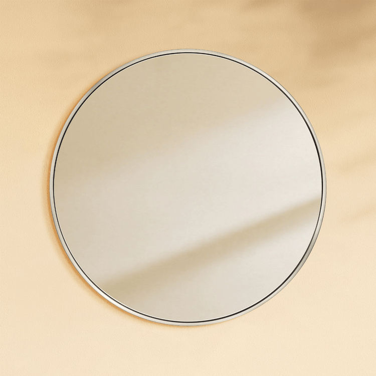 Korra Modern Round Wall Mirrors GC-JL0006 Brushed Nickel 30"Dia TEHOME