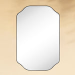 TEHOME Kudi Modern Scalloped Bathroom Mirror Metal Framed in Black finish,20x30'',Front View