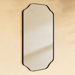 TEHOME Kudi Modern Scalloped Bathroom Mirror Metal Framed in Black finish,20x30'',Side View