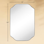 TEHOME Kudi Modern Scalloped Bathroom Mirror Metal Framed in Brushed Nickel finish,20x30'',Front View Size