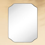 TEHOME Kudi Modern Scalloped Bathroom Mirror Metal Framed in Black finish,30x40",Side View