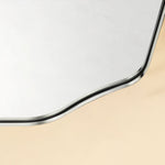 TEHOME Kudi Modern Scalloped Bathroom Mirror Metal Framed in Brushed Nickel finish,Detail View