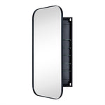 Adasu Mid - century Rectangle Recessed and Surface Mount Bathroom Medicine Cabinet with Mirrors GC-XB0018 Black 20x40" TEHOME