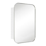 Mileta Mid - century Rectangle Recessed and Surface Mount Bathroom Medicine Cabinet with Mirrors GC-XB0017 Brushed Nickel 22x30" TEHOME