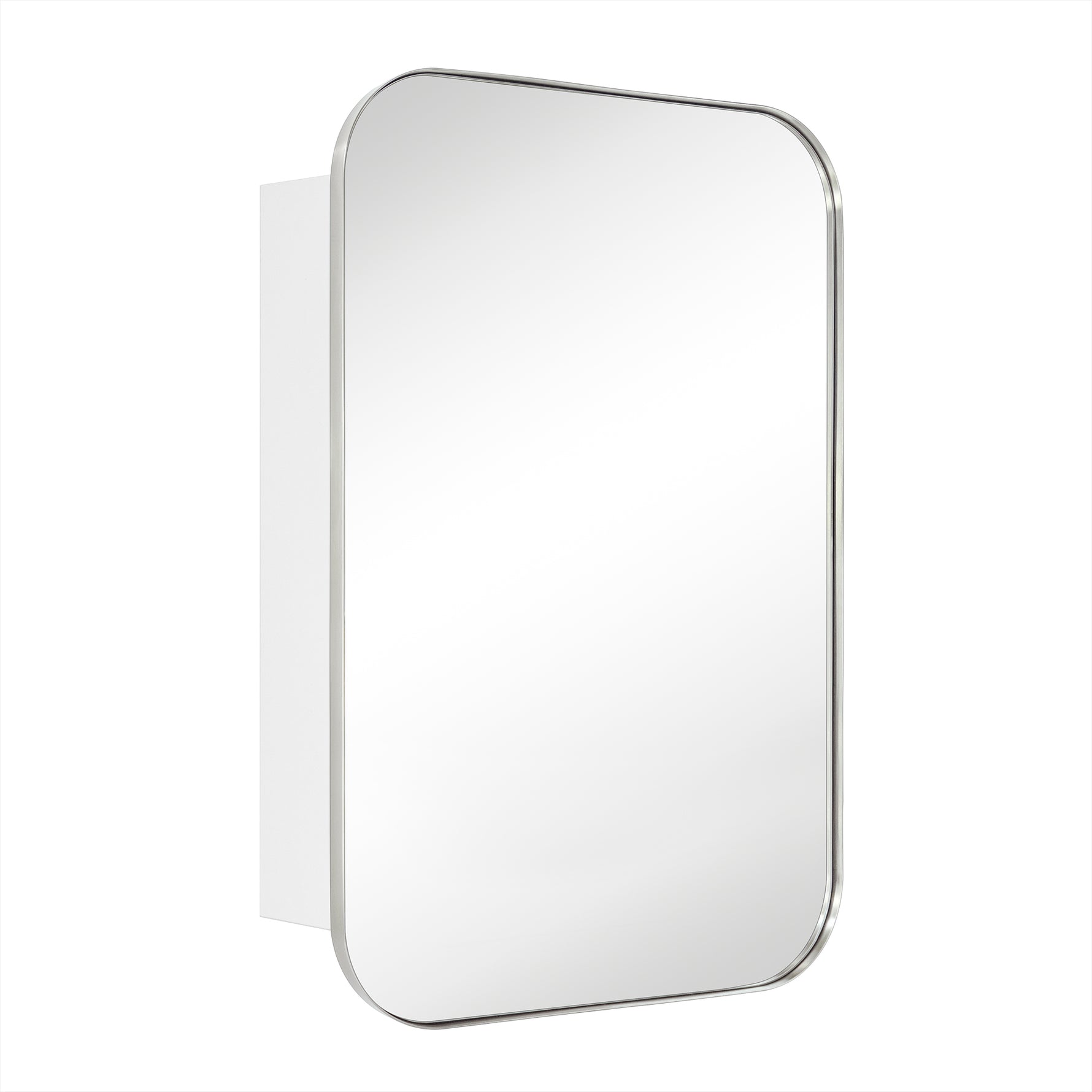 Mileta Mid - century Rectangle Recessed and Surface Mount Bathroom Medicine Cabinet with Mirrors GC-XB0017 Brushed Nickel 22x30" TEHOME