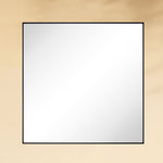 TEHOME Lilan Modern Square Wall Mirror with Metal Frame in Matt Black Finish,45'' x 45', Front View