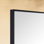 TEHOME Lilan Modern Small Square Wall Mirror with Metal Frame in Matt Black Finish, Detail View1