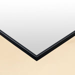 TEHOME Lilan Modern Small Square Wall Mirror with Metal Frame in Matt Black Finish, Detail View2