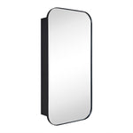 Adasu Mid - century Rectangle Recessed and Surface Mount Bathroom Medicine Cabinet with Mirrors GC-XB0018 Black 20x40" TEHOME