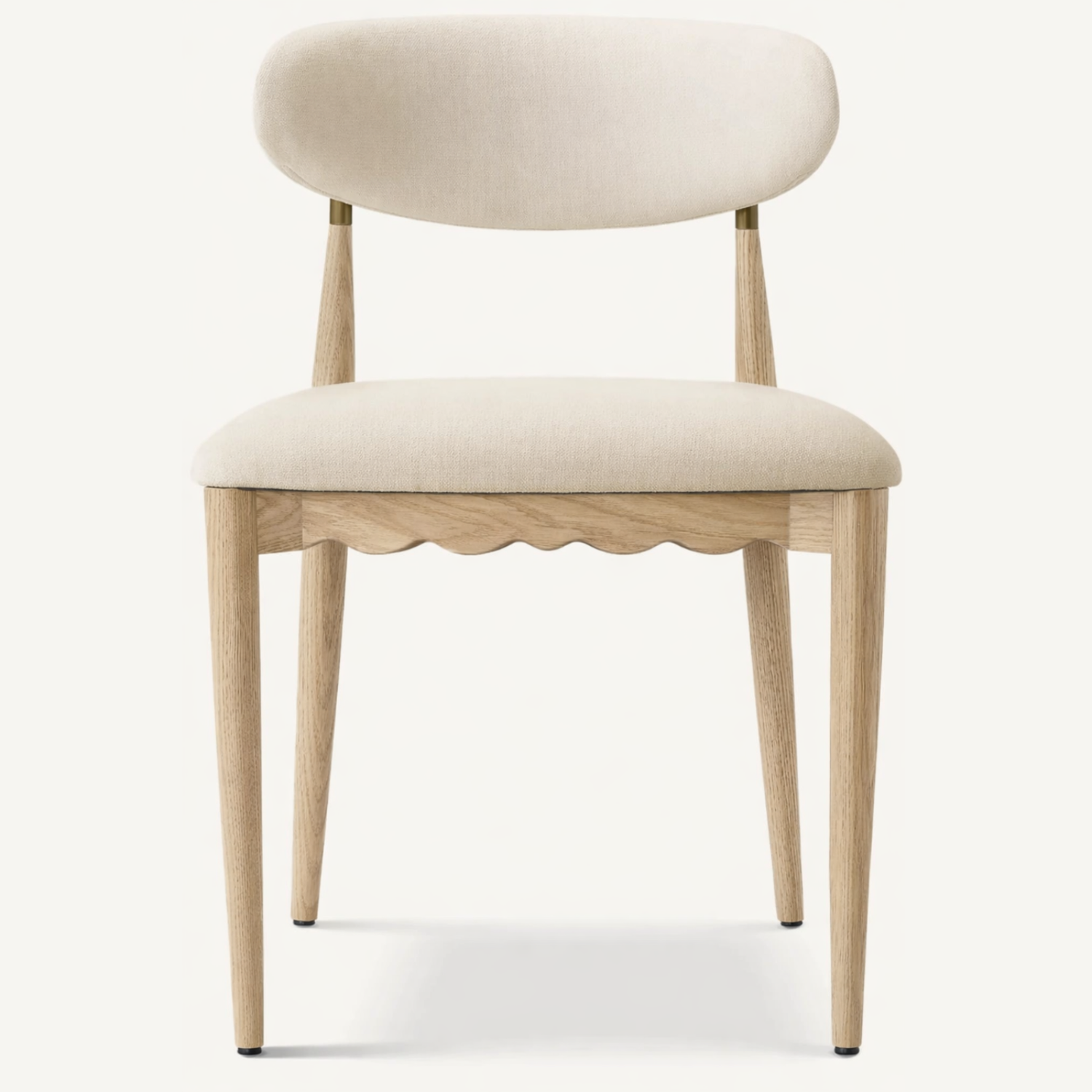 TEHOME Lora light oak upholstered dining chair, front view