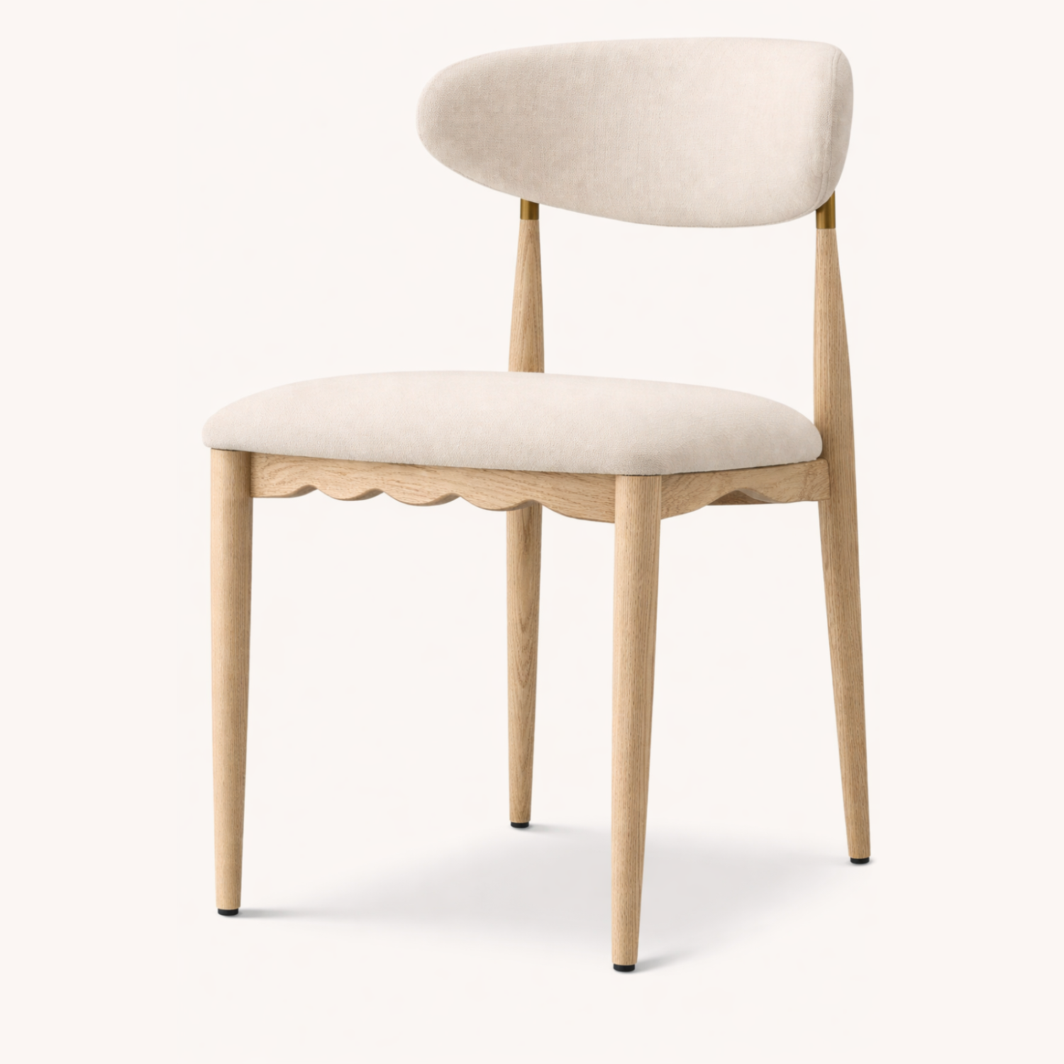 TEHOME Lora light oak upholstered dining chair, side view
