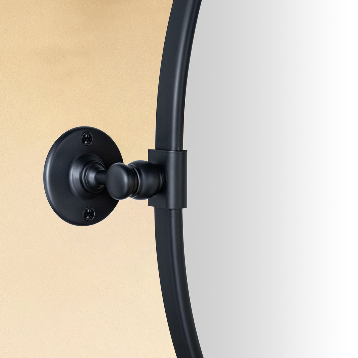 TEHOME Luecinda Black Farmhouse Oval Bathroom Pivot Mirrors Detail View1