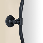 Luecinda Farmhouse Oval Bathroom Pivot Mirrors GC-00317 Brushed Nickel 19x24" TEHOME