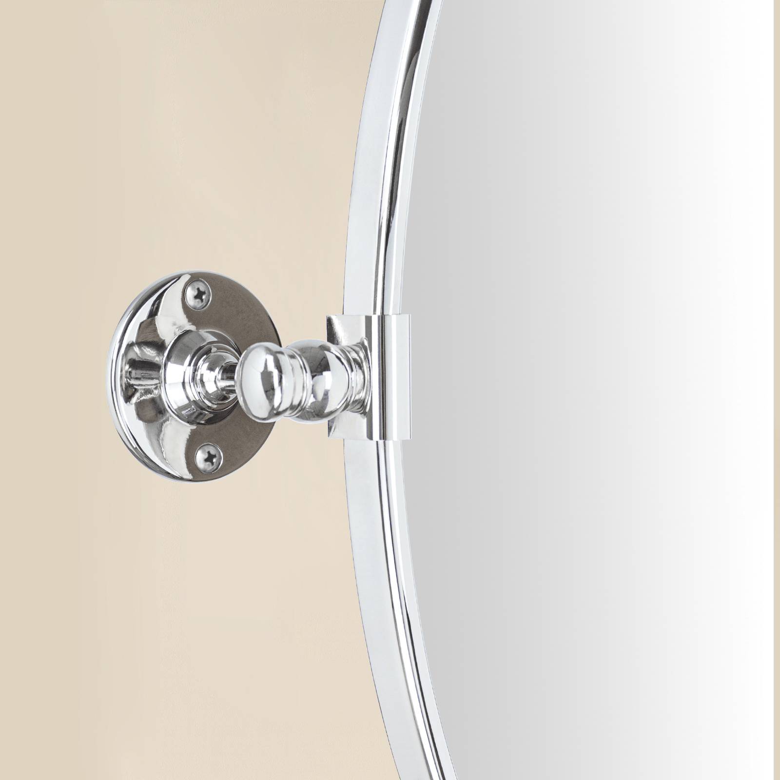 Luecinda Farmhouse Oval Bathroom Pivot Mirrors GC-00317 Brushed Nickel 19x24" TEHOME