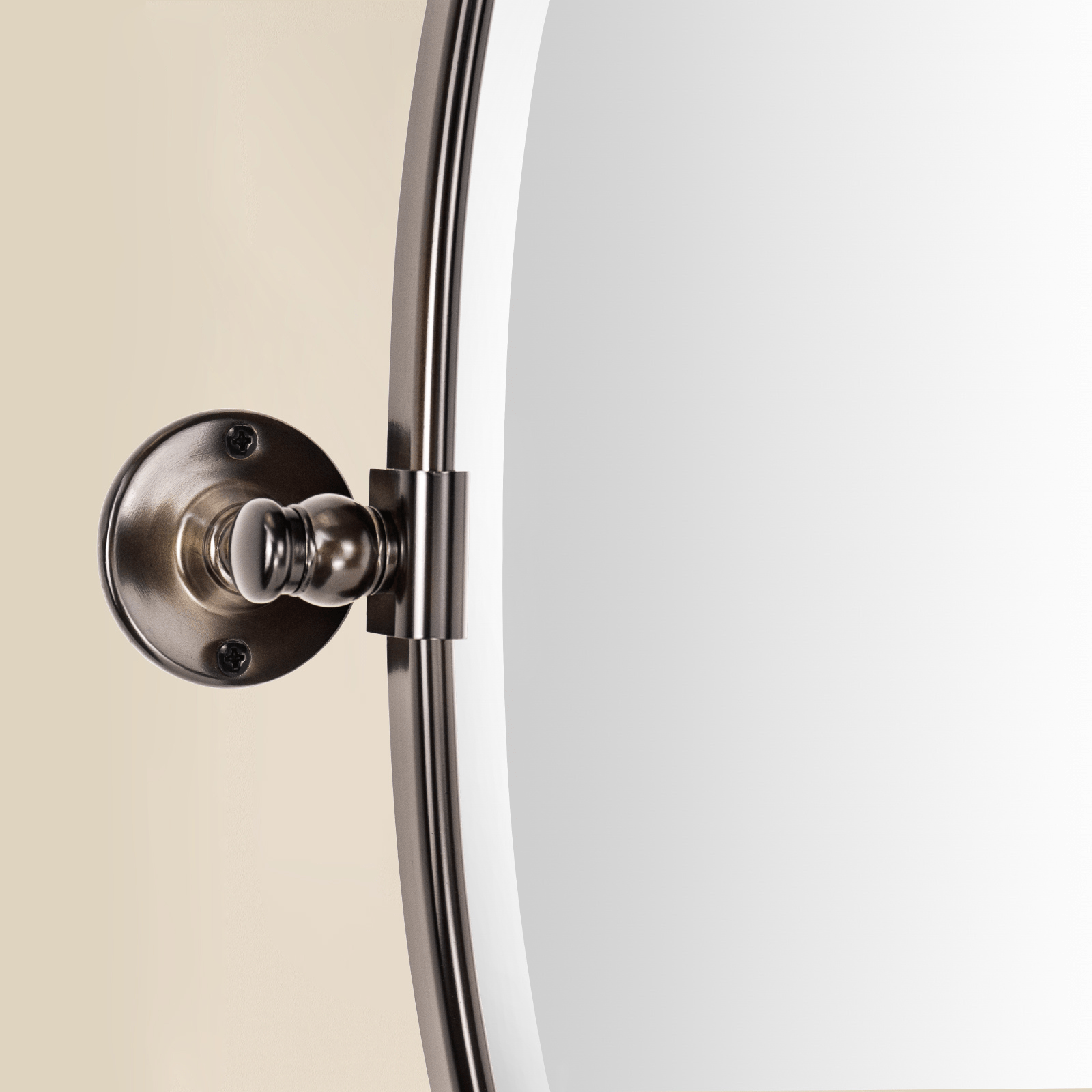 Luecinda Farmhouse Oval Bathroom Pivot Mirrors GC-00317 Brushed Nickel 19x24" TEHOME