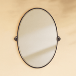 Luecinda Farmhouse Oval Bathroom Pivot Mirrors GC-00463 Oil Rubbed Bronze 20x30" TEHOME