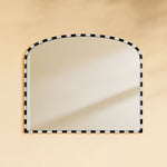 TEHOME Lulu Vintage Arched Mantel Mirror, Natural Marble Framed Wall Mirror, 31x37 in Black and White,Front View