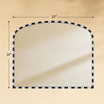 TEHOME Lulu 31x37''Vintage Arched Mantel Mirror, Natural Marble Framed Wall Mirror, Black and White,Front View Size