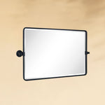 TEHOME Lutalo Black 30x20" Farmhouse Rectangle Beveled Horizontal Bathroom Pivot Mirrors Side View