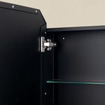 TEHOME Maeleigh Modern Octagon Recessed and Surface Mount Bathroom Medicine Cabinet with Mirrors, 18x26" in Black Finish,Detail view