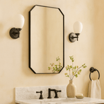 Maeleigh Modern Octagon Recessed and Surface Mount Bathroom Medicine Cabinet with Mirrors, 18x26" in Black GC-00761 TEHOME