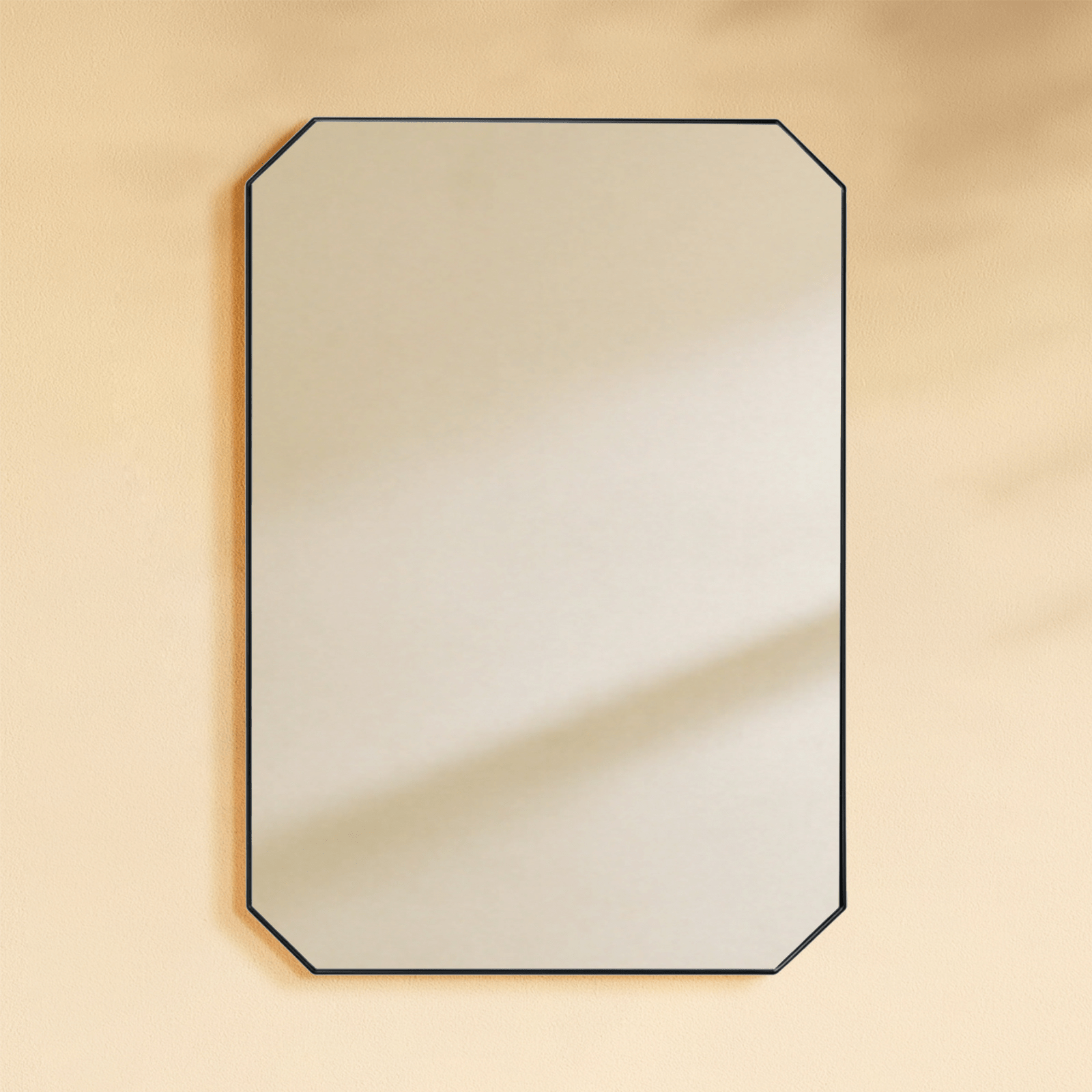 Maeleigh Modern Octagon Recessed and Surface Mount Bathroom Medicine Cabinet with Mirrors, 18x26" in Black GC-00761 TEHOME