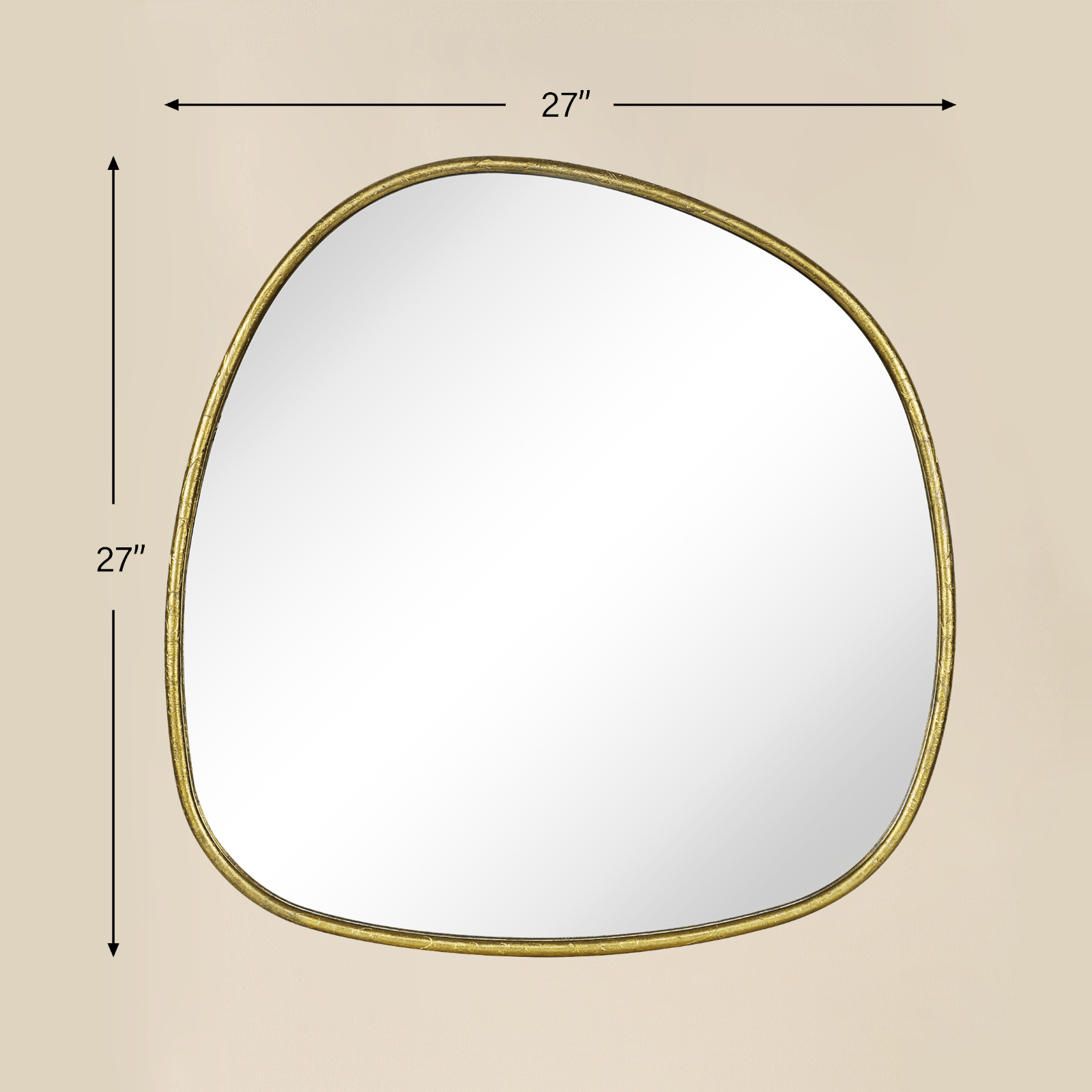 Manor Rustic Irregular Wall Mirrors GC-JDC002 Silver Foil 27x27" TEHOME