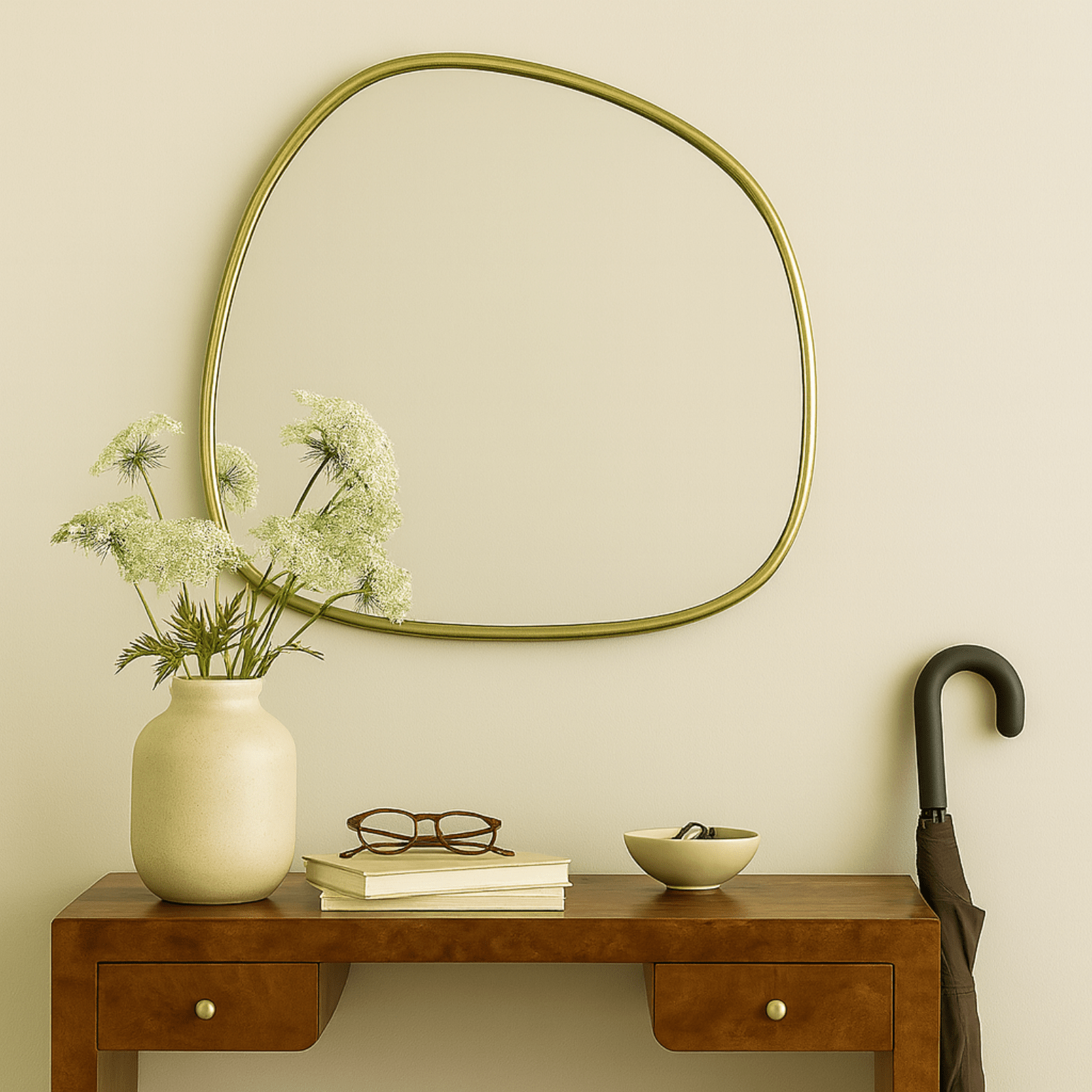 Manor Rustic Irregular Wall Mirrors GC-JDC002 Silver Foil 27x27" TEHOME