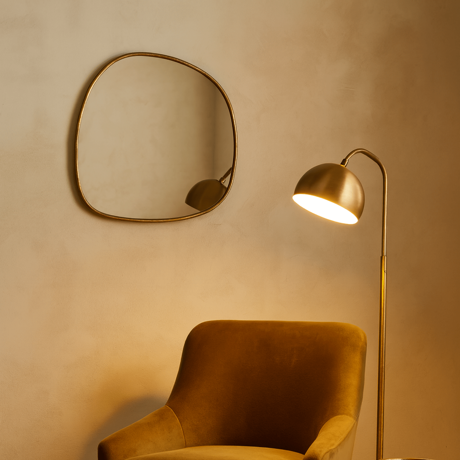 Manor Rustic Irregular Wall Mirrors GC-JDC002 Silver Foil 27x27" TEHOME