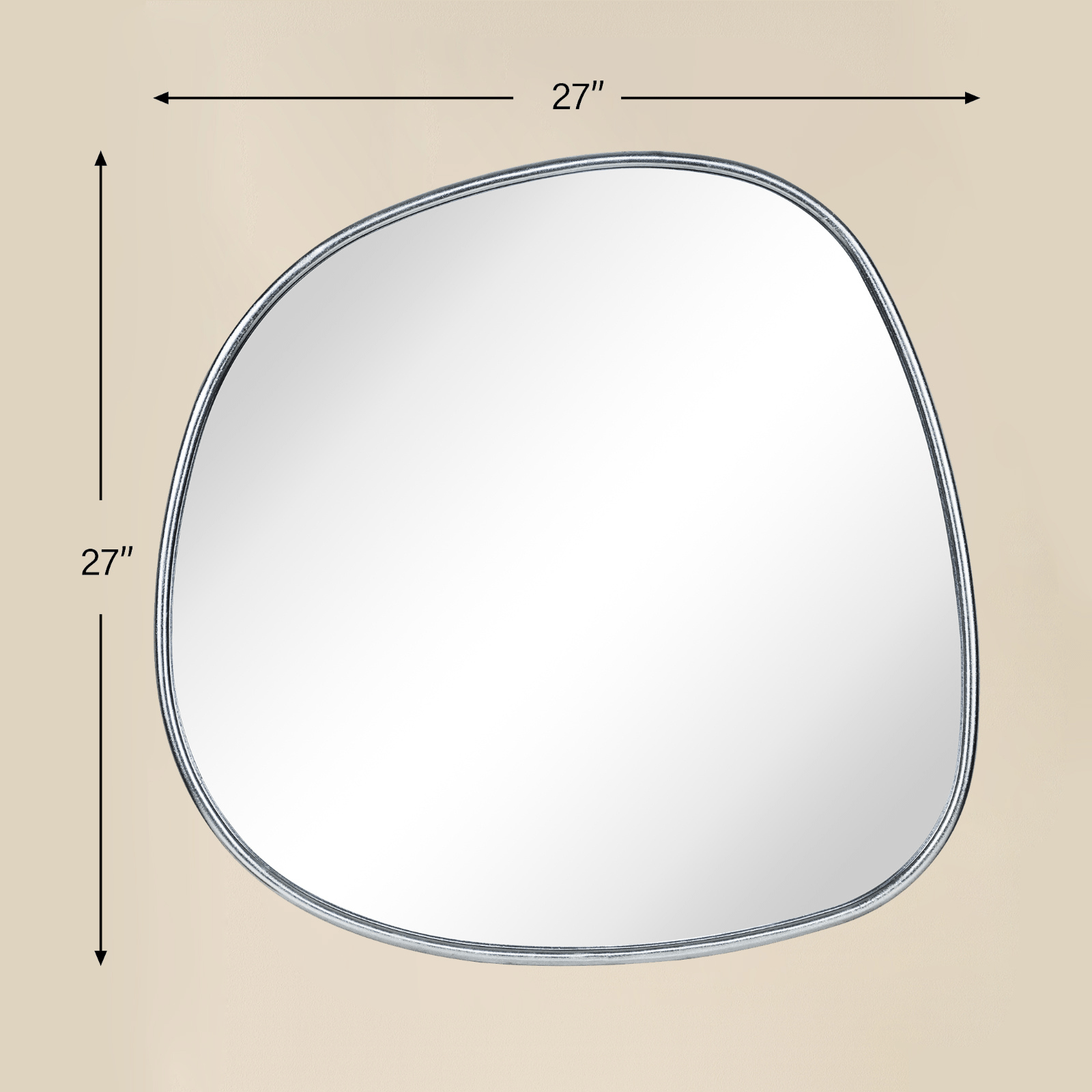 Manor Rustic Irregular Wall Mirrors GC-JDC002 Silver Foil 27x27" TEHOME