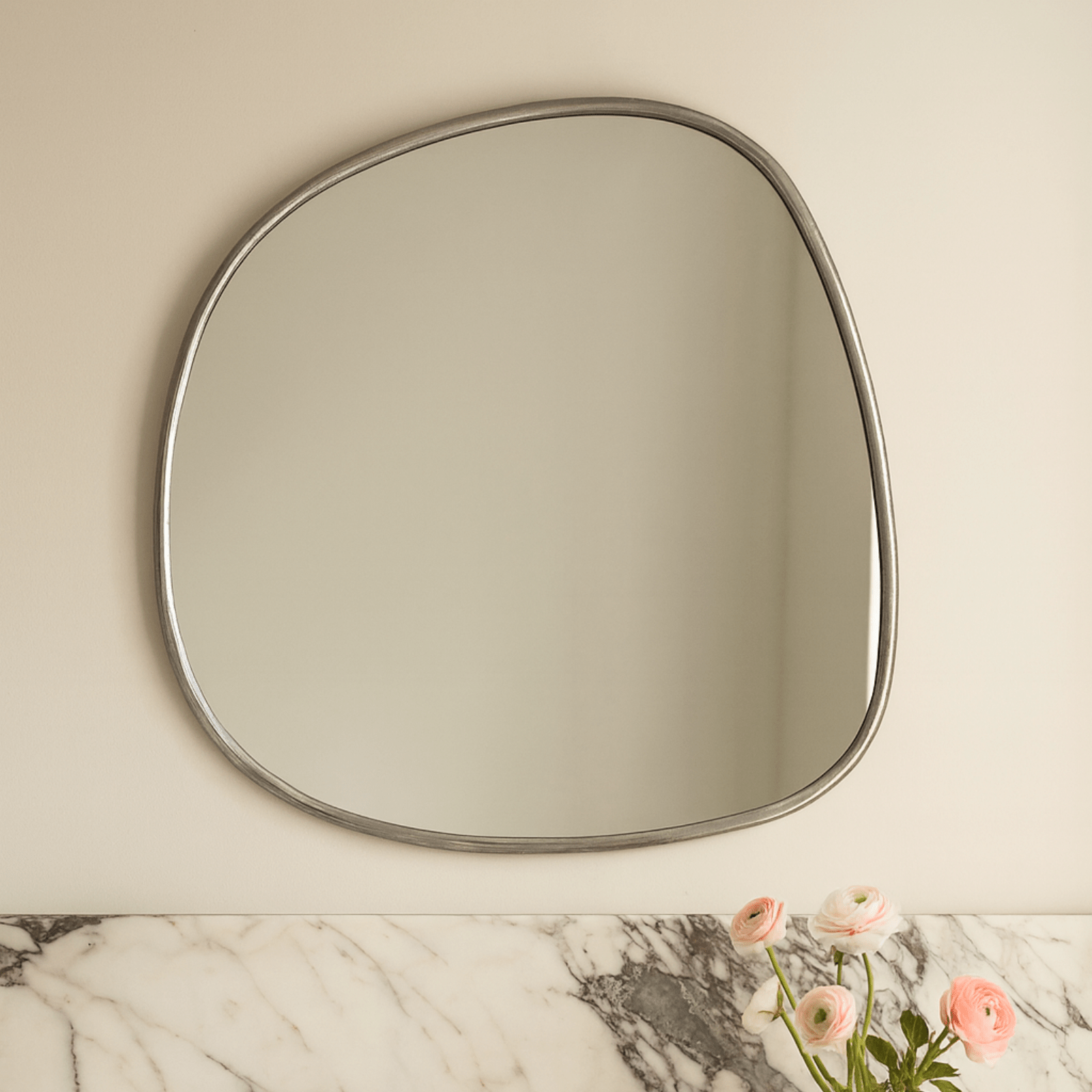 Manor Rustic Irregular Wall Mirrors GC-JDC002 Silver Foil 27x27" TEHOME