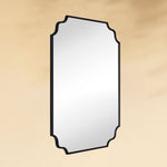 TEHOME Marin Black 24x32 Scalloped Arch Bathroom Vanity Wall Mirror Side View