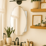 Marlawe Minimalism Irregular Frameless Surface Mount Bathroom Medicine Cabinet with Mirrors GC-XB0001 19x24" TEHOME
