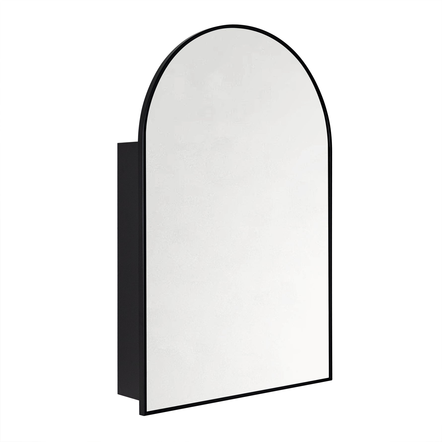 Dake Modern Arch Recessed and Surface Mount Bathroom Medicine Cabinet with Mirrors GC-XB0027 Black 24x36" TEHOME