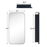 Adasu Mid - century Rectangle Recessed and Surface Mount Bathroom Medicine Cabinet with Mirrors GC-XB0018 Black 20x40" TEHOME
