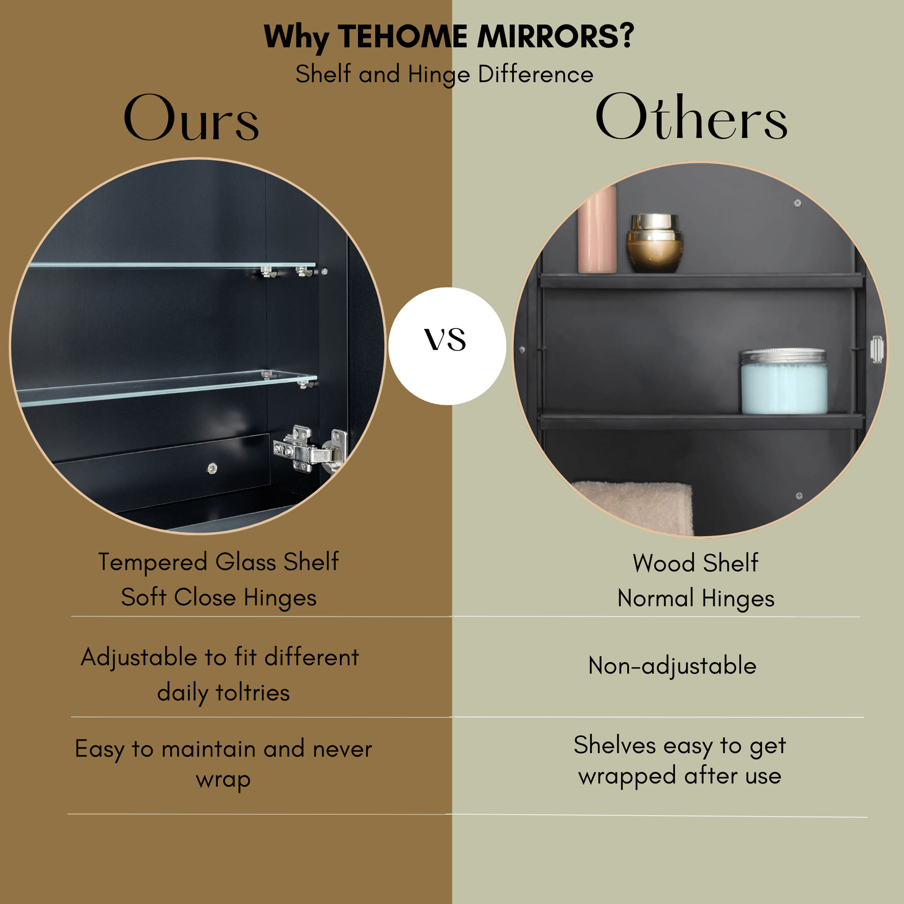 Adasu Mid - century Rectangle Recessed and Surface Mount Bathroom Medicine Cabinet with Mirrors GC-XB0018 Black 20x40" TEHOME