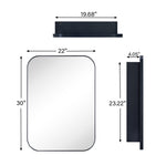 Mileta Mid - century Rectangle Recessed and Surface Mount Bathroom Medicine Cabinet with Mirrors GC-XB0016 Brushed Gold 22x30" TEHOME