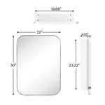 Mileta Mid - century Rectangle Recessed and Surface Mount Bathroom Medicine Cabinet with Mirrors GC-XB0015 Chrome 22x30" TEHOME